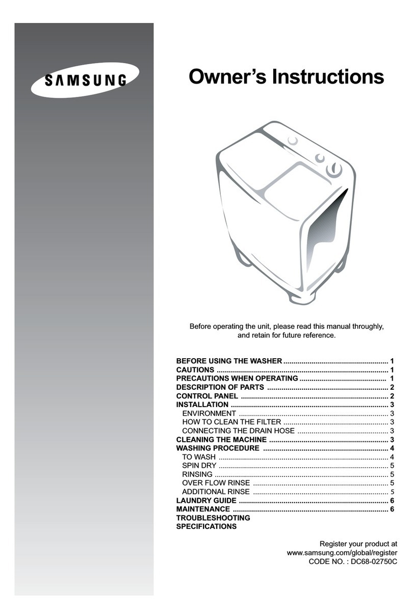 Samsung WT80J8 Owner's instructions