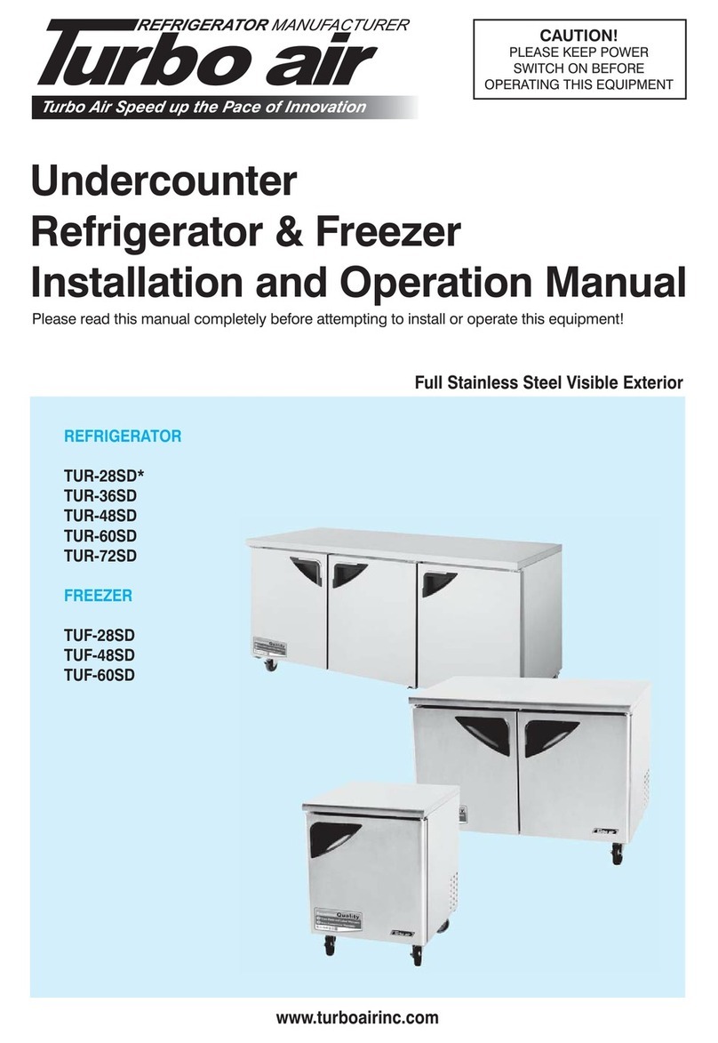Turboair TUR-28SD Installation and operation manual Turboair TUR-28SD Installation and operation manual