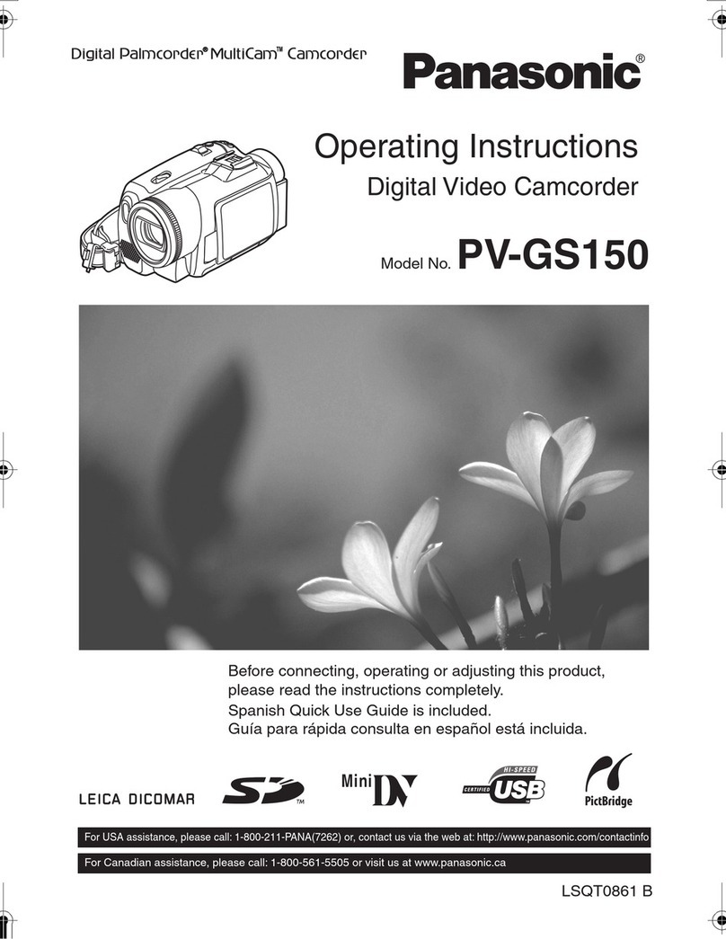 Panasonic Digital Palmcorder PV-GS150 User manual