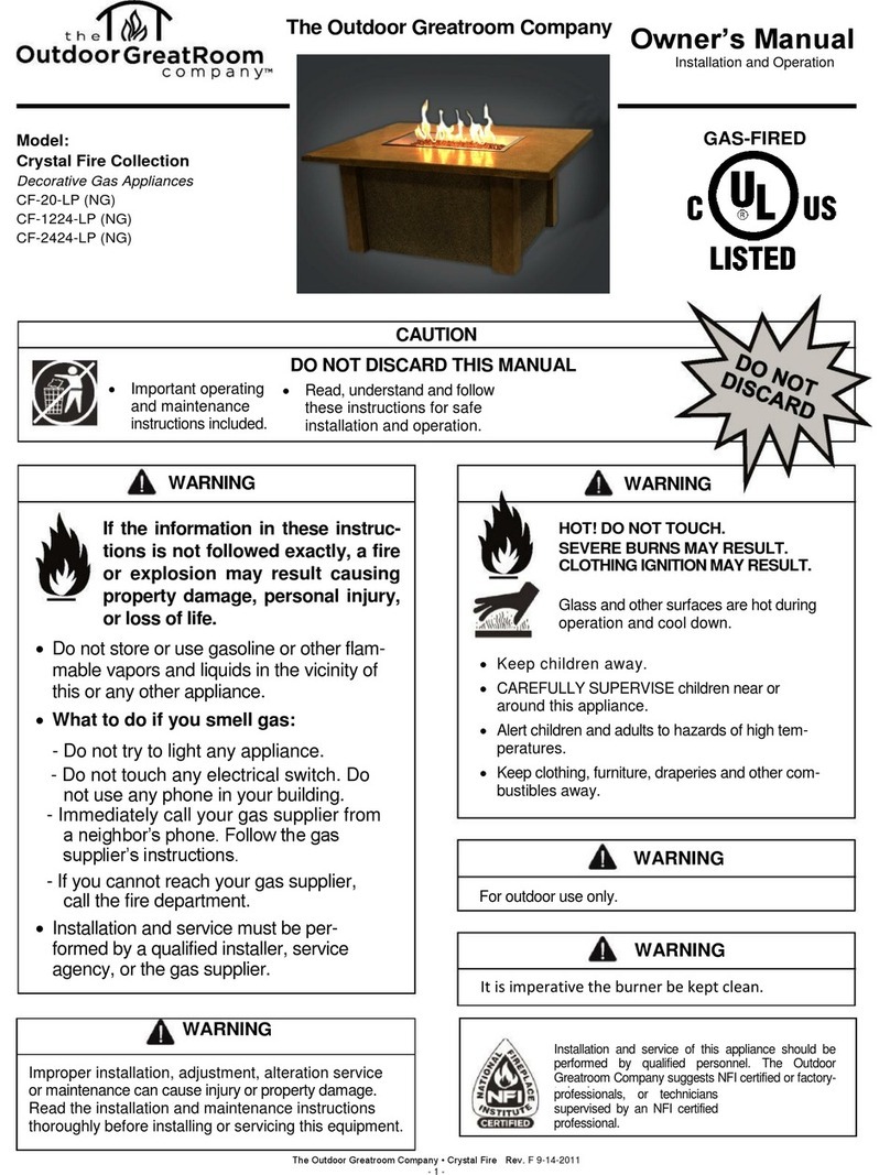 Outdoor GreatRoom Company CF-20-LP owner's manual