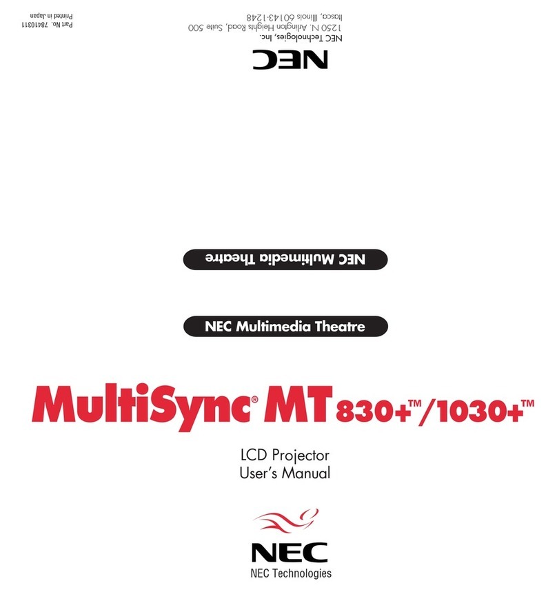 NEC MultiSync MT830+ User manual