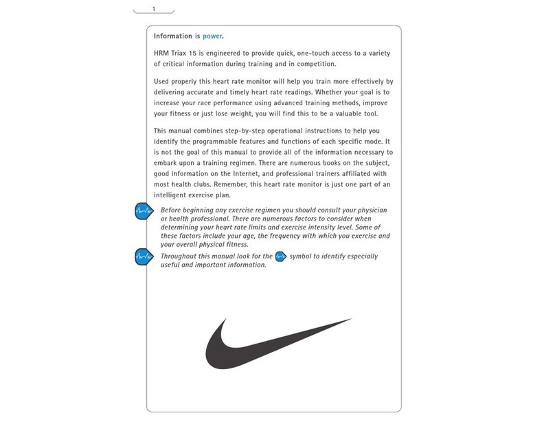 Nike HRM TRIAX 15 user guide