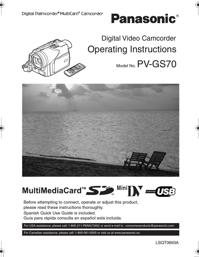 Panasonic Digital Palmcorder PV-GS70 User manual