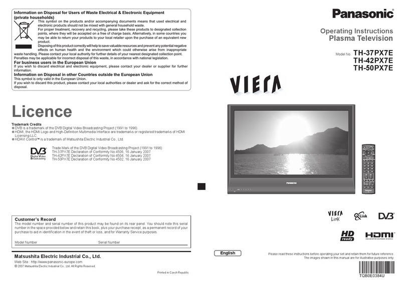 Panasonic Viera TH-37PX7E User manual