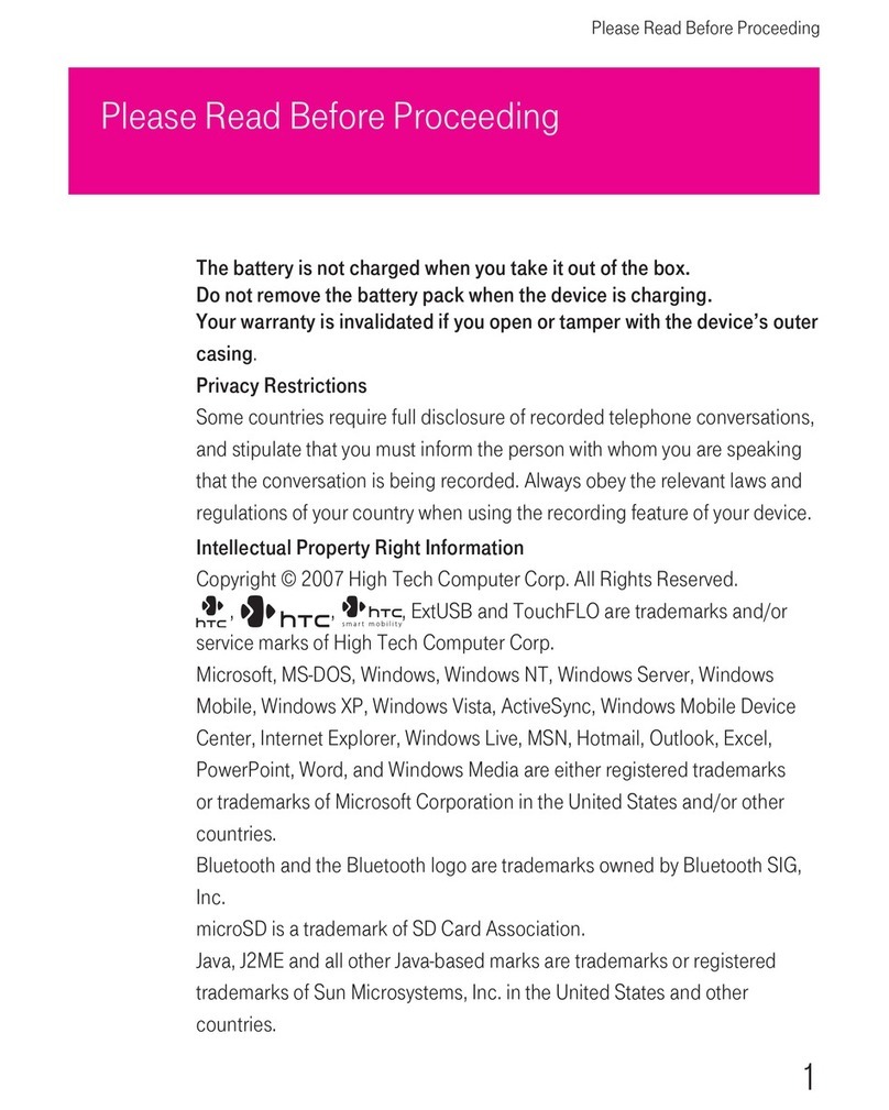 T-Mobile MDA Touch Plus Operating instructions