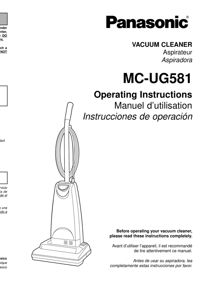 Panasonic MCUG581 - PLATINUM UPRIGHT VAC operating instructions