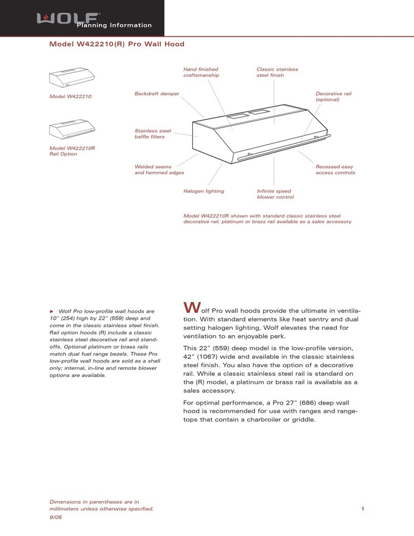 Wolf W422210 Planning information