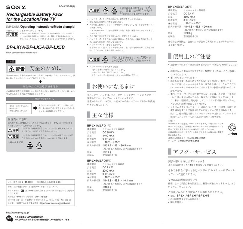 Sony BP-LX1A operating instructions