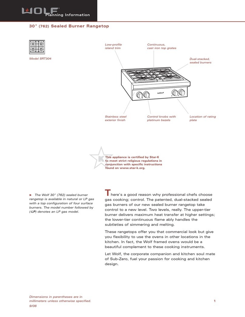 Sub-Zero SRT304 Planning information