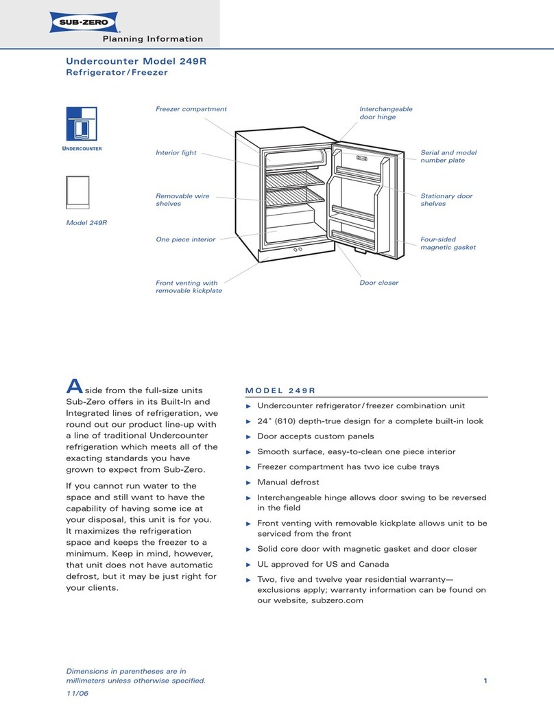 Sub-Zero 249R Instructions for use