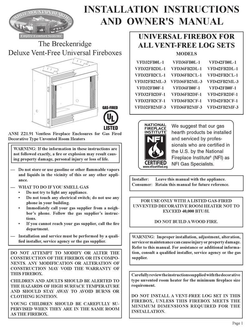 Empire Comfort Systems VFD32FB0L-1 owner's manual