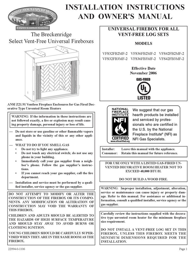 White Mountain Hearth VFS32FB2MF-2 User manual