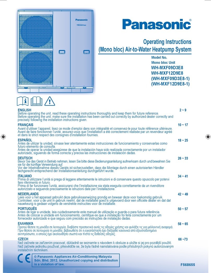 Panasonic WH-MXF09D3E8 operating instructions