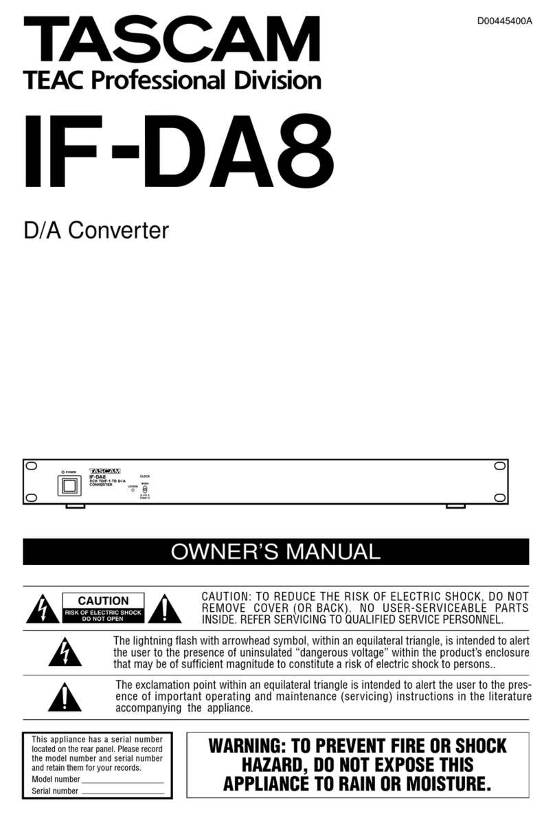 Tascam IF-DA8 owner's manual