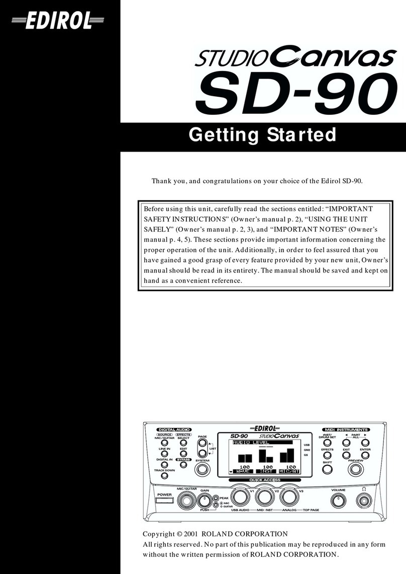 Edirol Studio Canvas SD-90 User manual