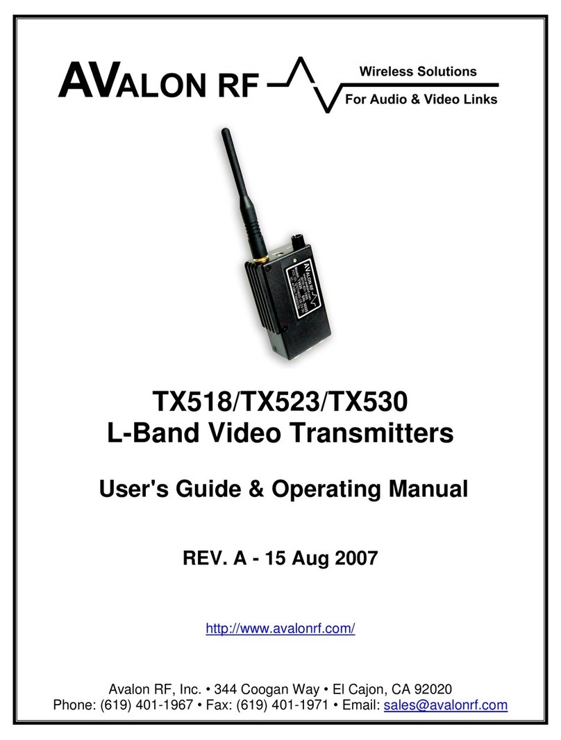Avalon RF TX518 User's guide & operating manual