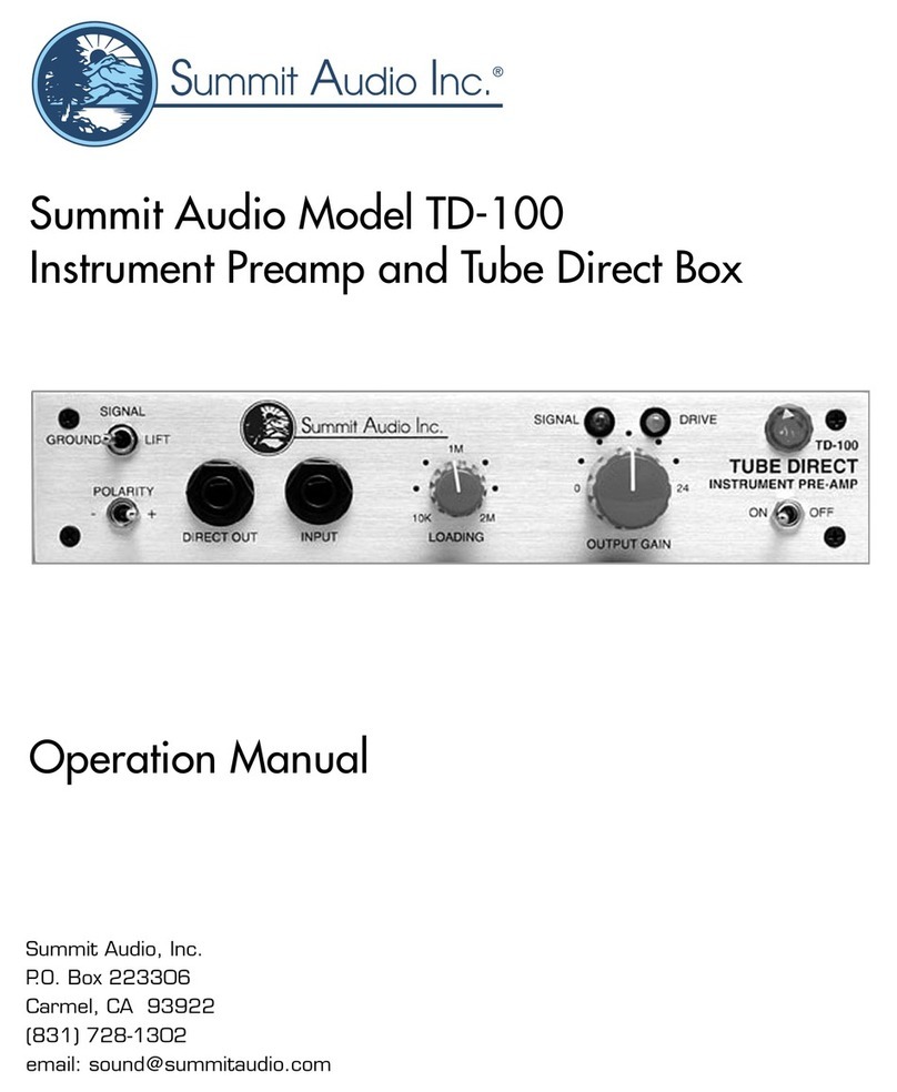 Summit Audio TD-100 Operation manual