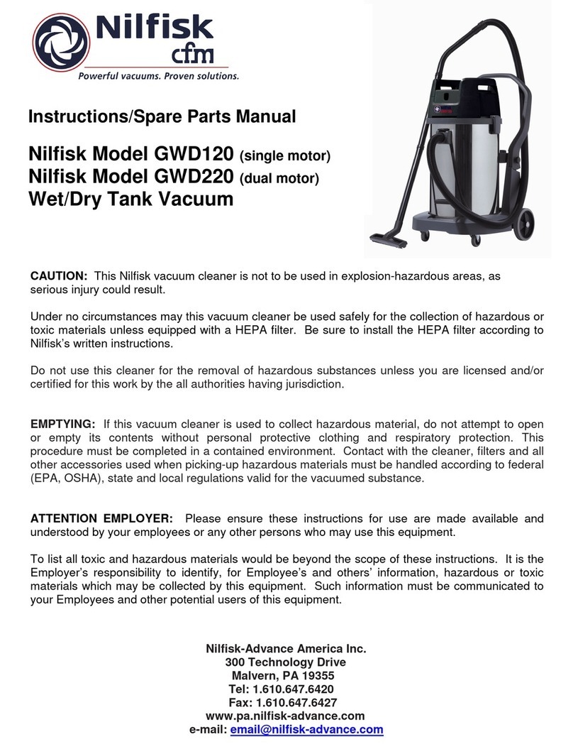 Nilfisk-Advance GWD120 Instructions/spare parts manual