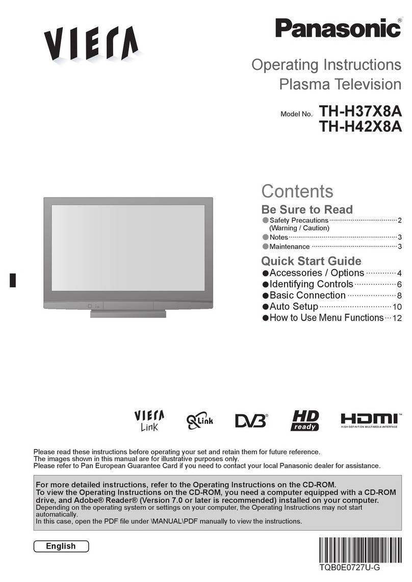 Panasonic Viera TH-H37X8A User manual
