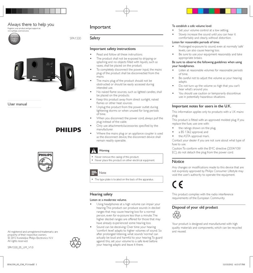 Philips SPA1330 Operating instructions