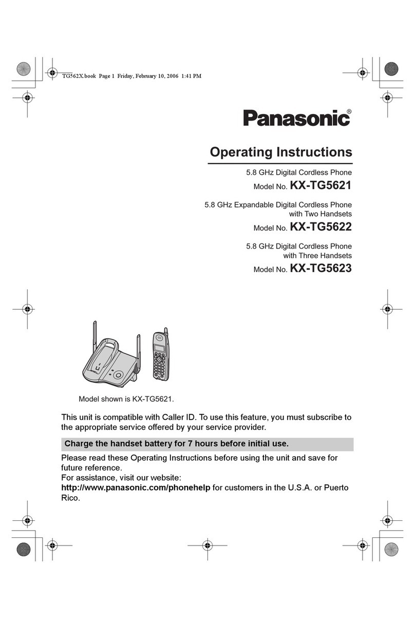 Panasonic KX-TG5621 operating instructions