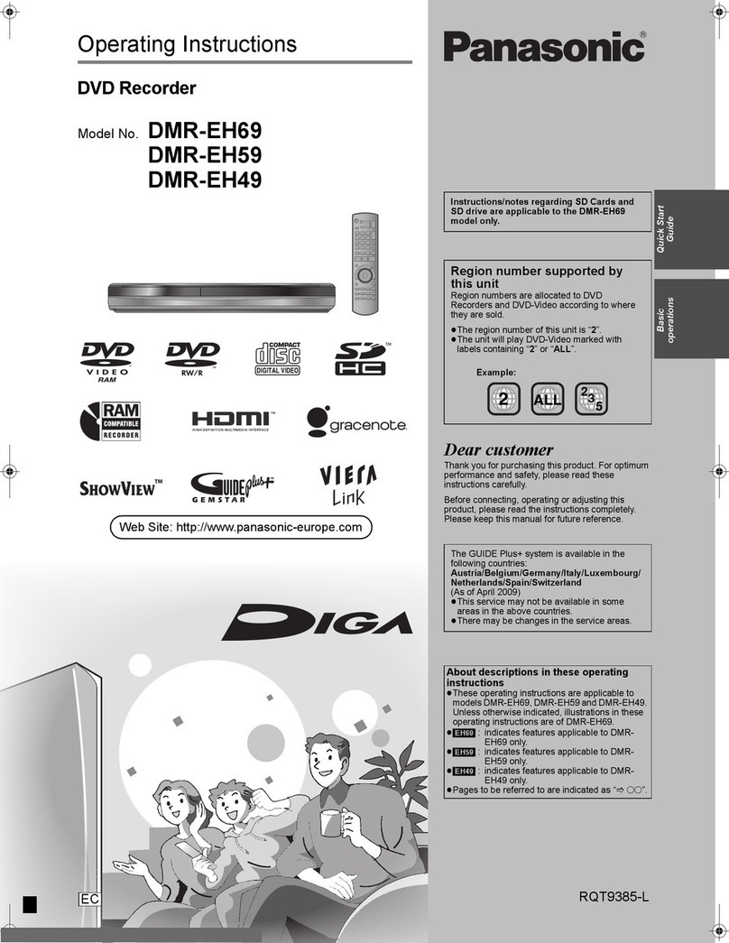 Panasonic Diga DMR-EH59 operating instructions