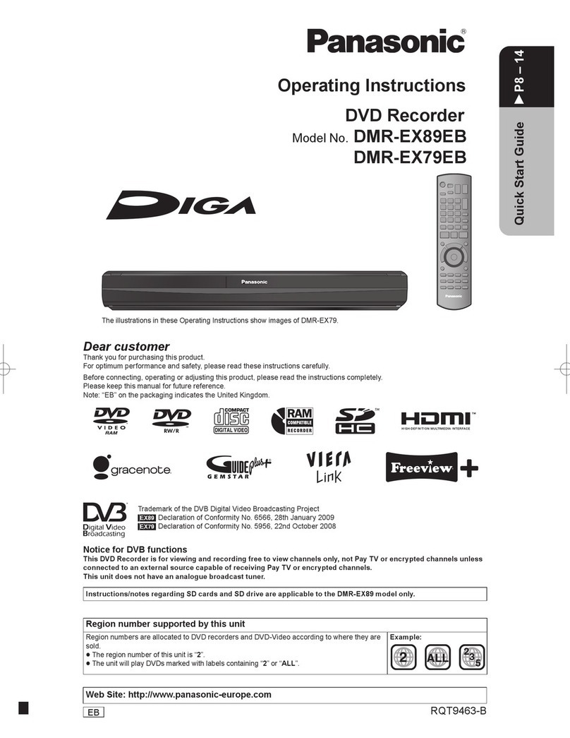 Panasonic Diga DMR-EX89EB operating instructions