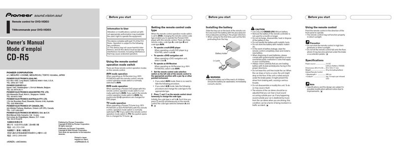Pioneer CD-R5 User manual Pioneer CD-R5 User manual