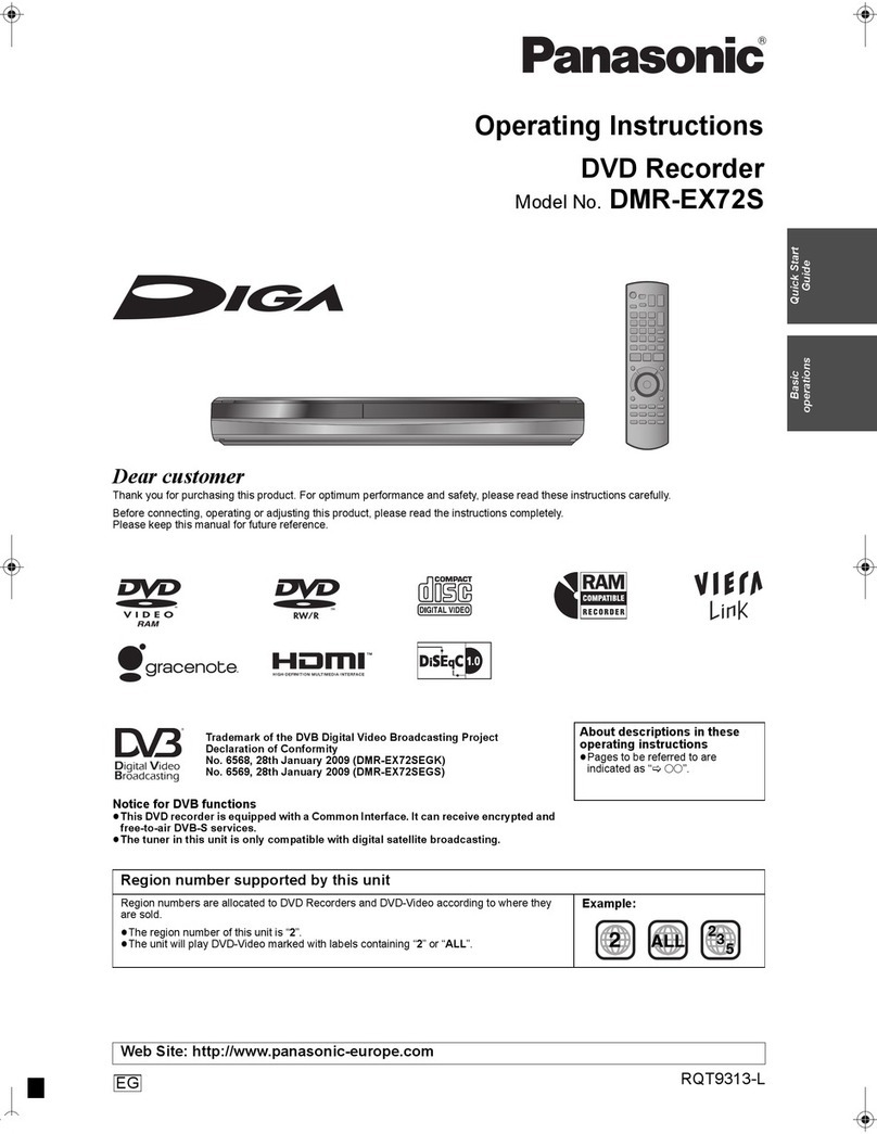 Panasonic Diga DMR-EX72S operating instructions