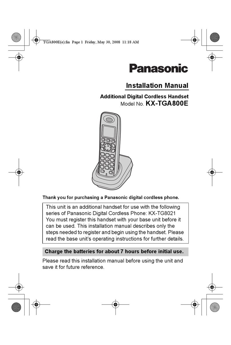 Panasonic KX-TGA800E installation manual