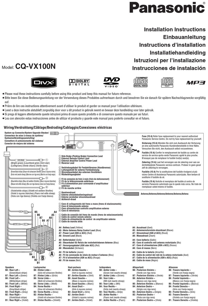 Panasonic CQ-VX100N installation instructions