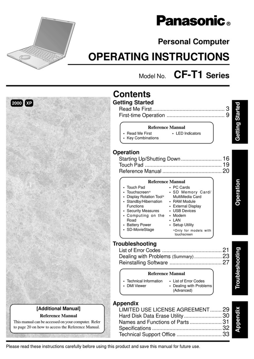 Panasonic CF-T1 Series User manual
