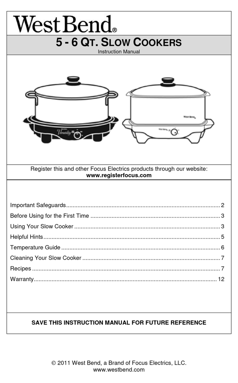 West Bend 5 QT User manual