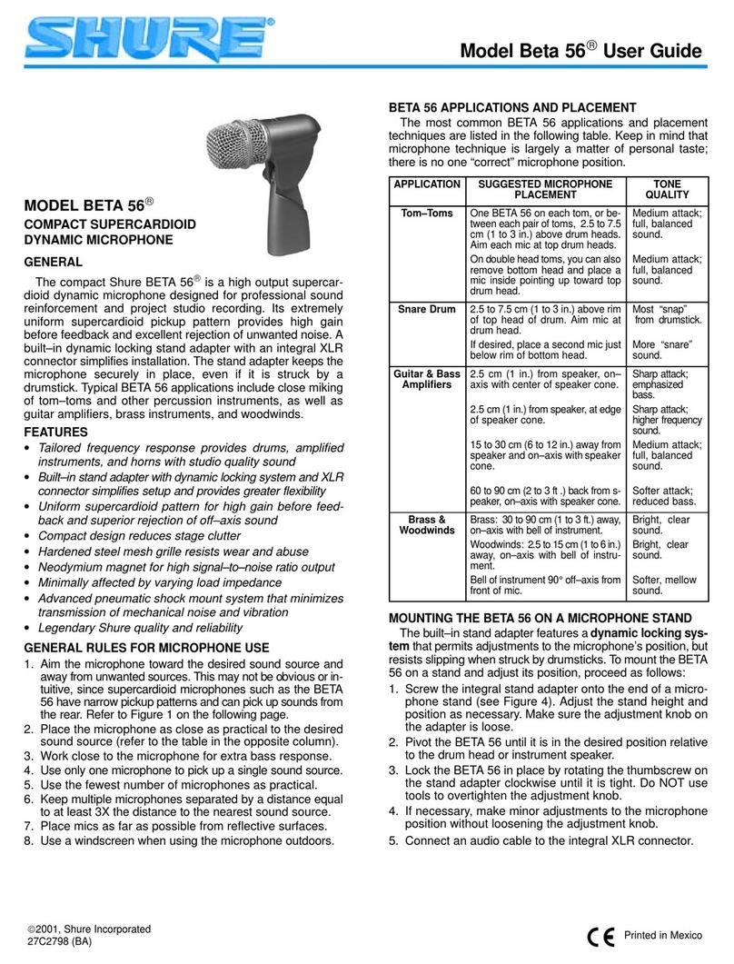 Shure BETA 56 User manual