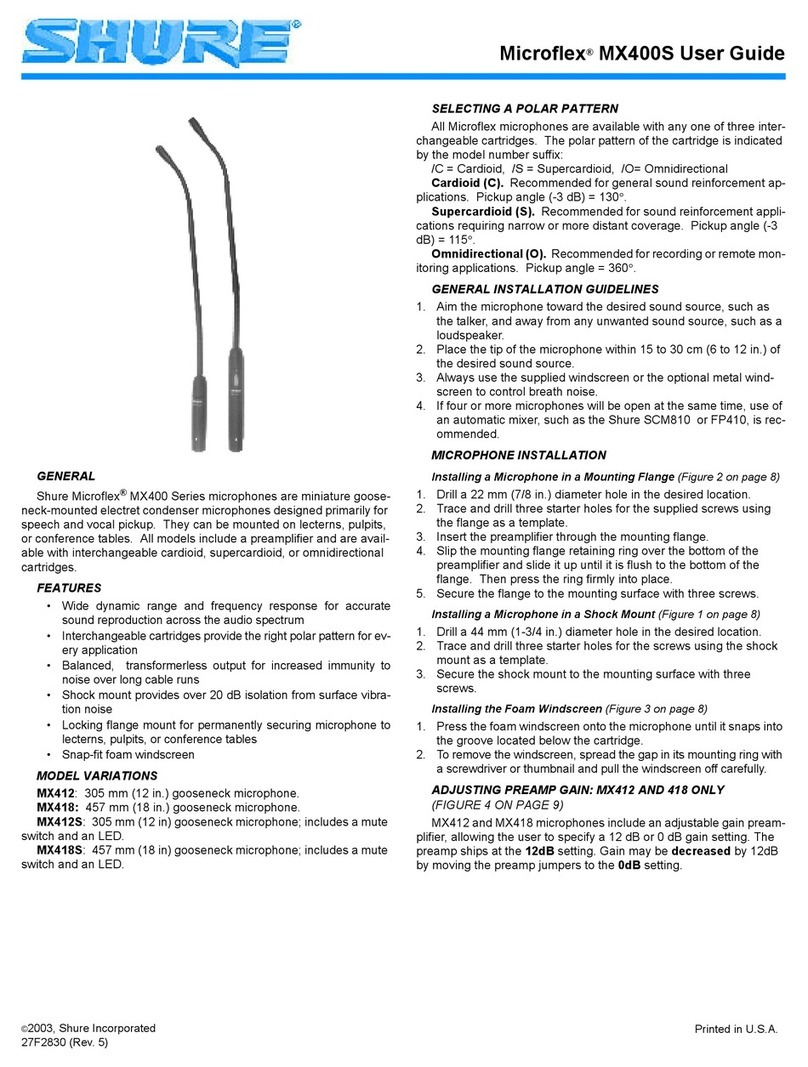Shure Microflex MX400S User manual