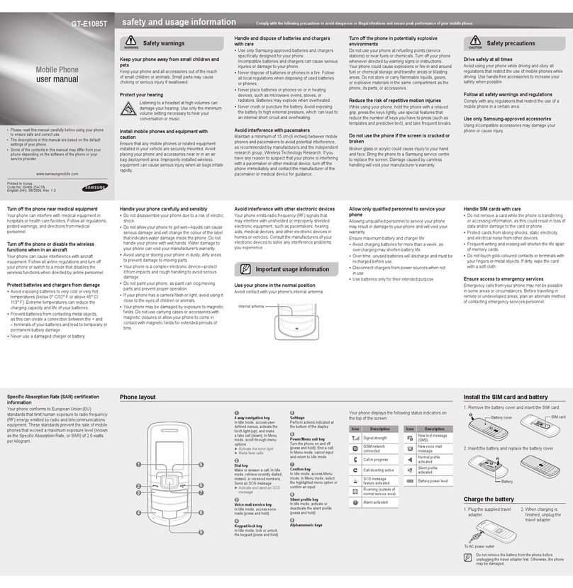 Samsung GT-E1085T user manual