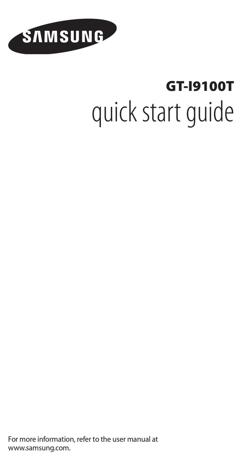 Samsung GT-I9100T quick start guide