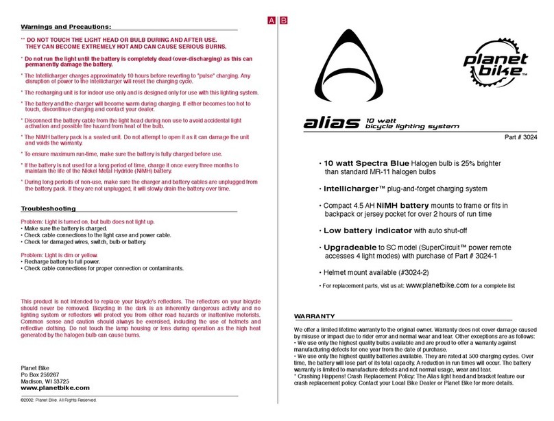Planet Bike ALIAS User manual