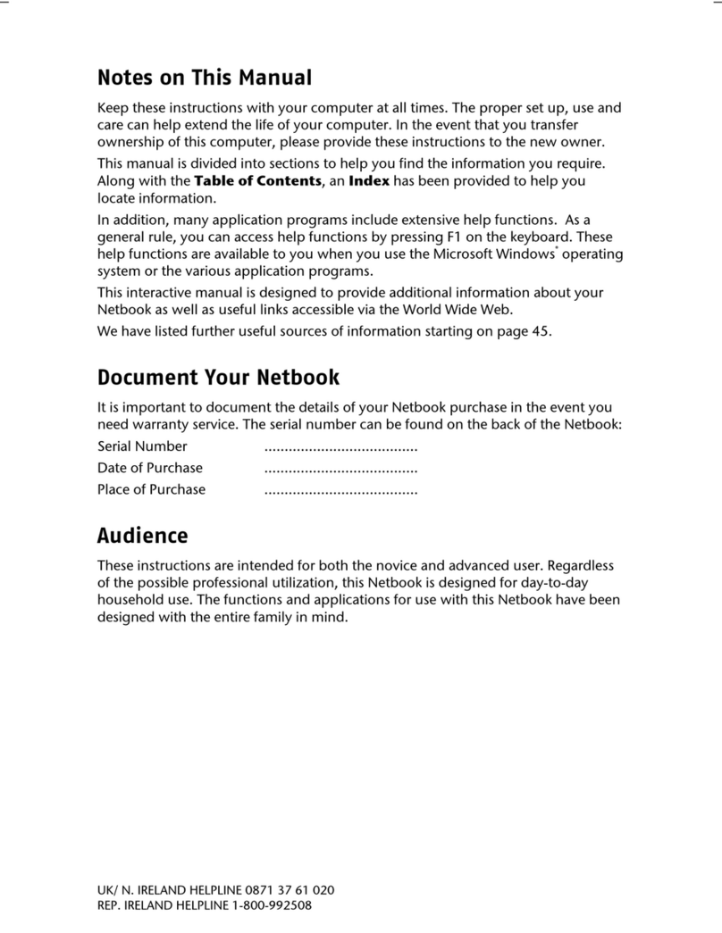 Medion Netbook Instruction sheet