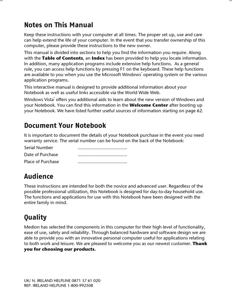 Medion Notebook Computer User manual