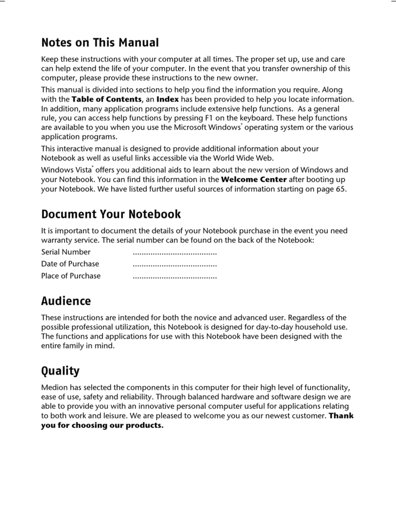 Medion Notebook Computer User manual
