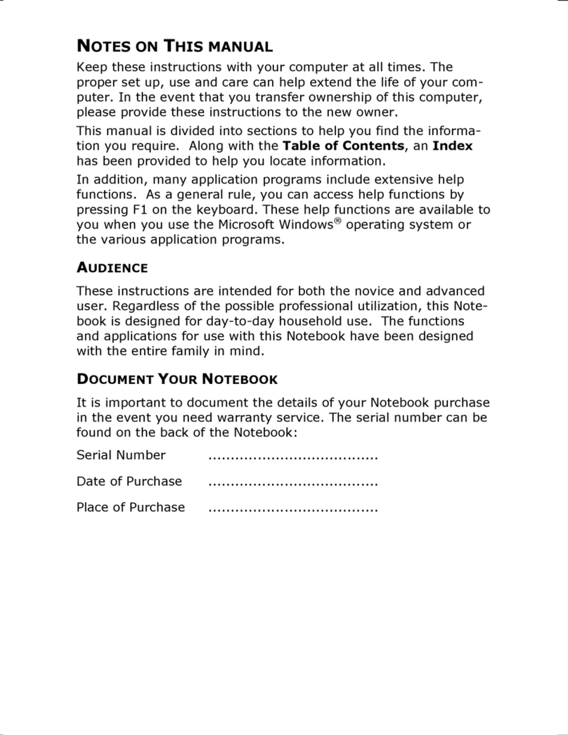 Medion Notebook Computer User manual