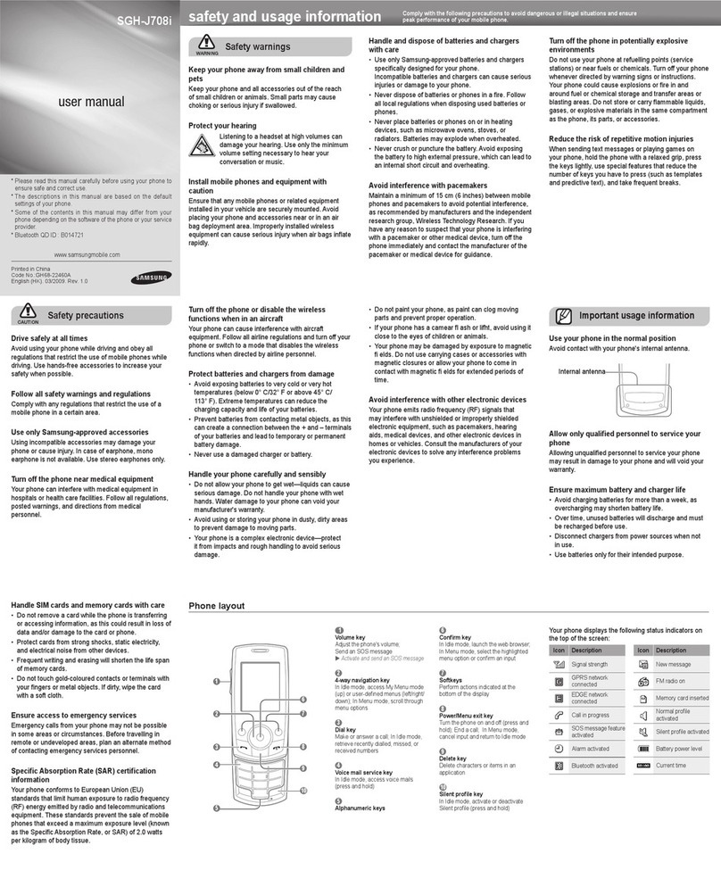 Samsung SGH-J708i User manual