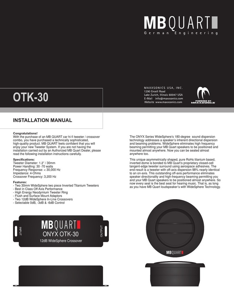 MB QUART ONYX OTK-30 installation manual