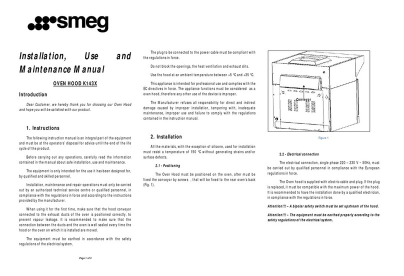 Smeg K143X Installation, use and maintenance manual