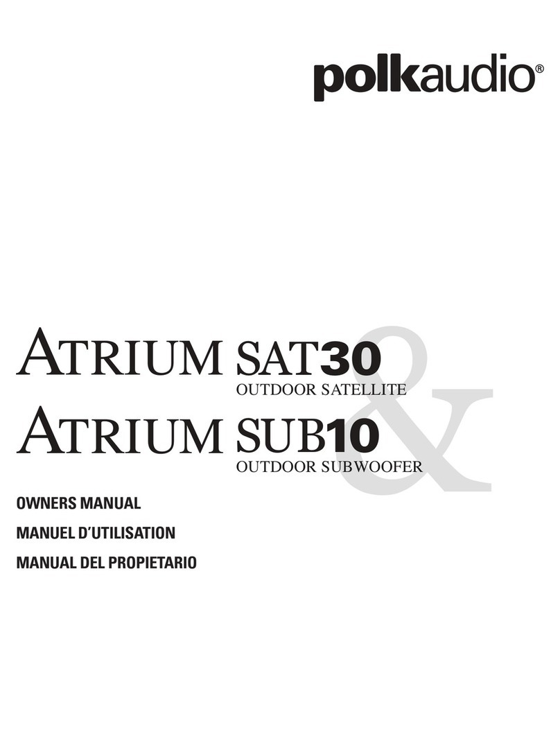 Polk Audio Atrium Sat30 owner's manual