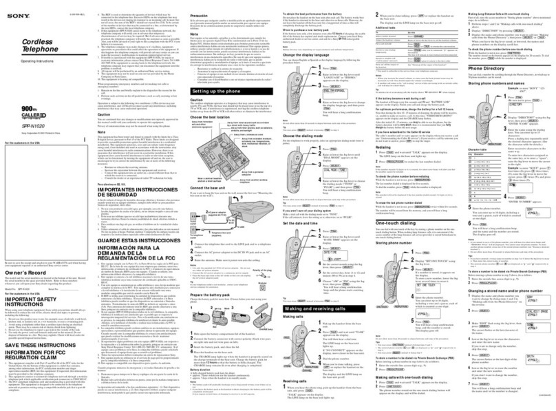Sony SPP-N1020 User manual