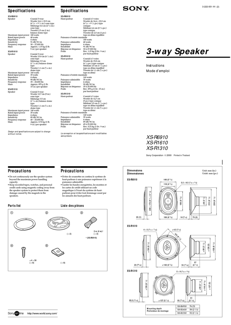 Sony XS-R6910 instructions