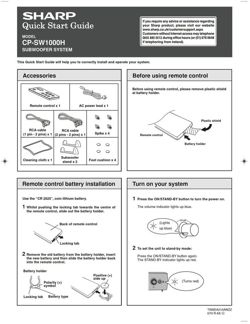 Sharp CP-SW1000H quick start guide