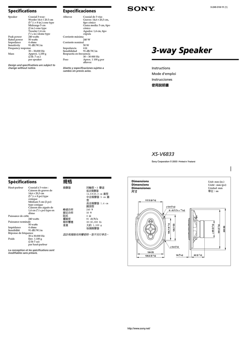 Sony XS-V6833 instructions